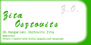 zita osztovits business card